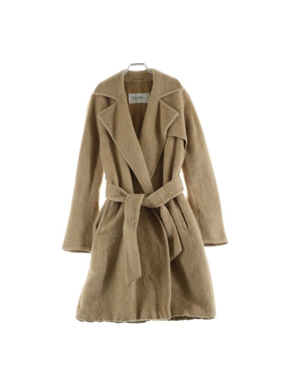 Max Mara Long Coat Alpaca Wool Beige